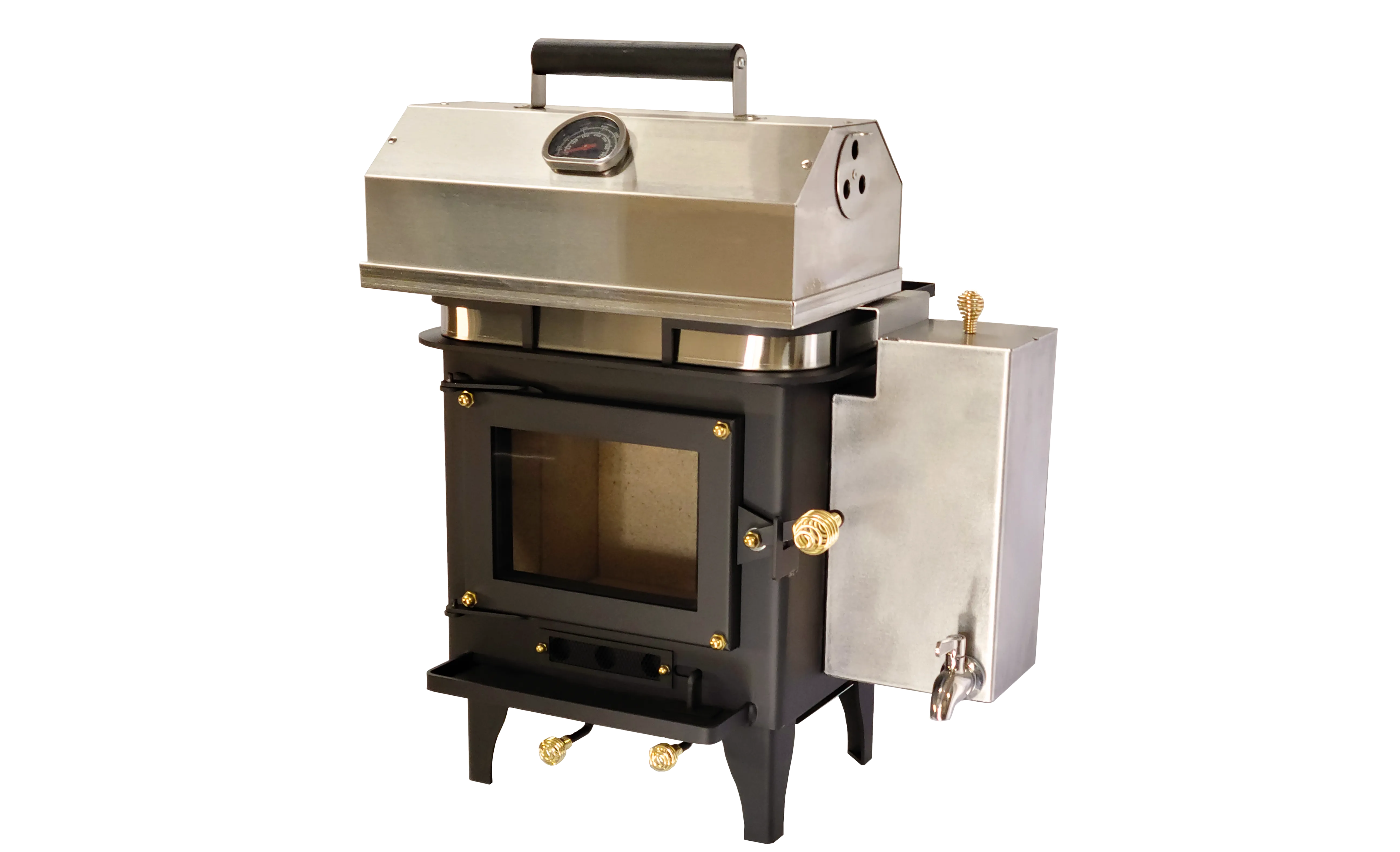 CB-1210-BL Grizzly Cubic Mini Wood Stove Black