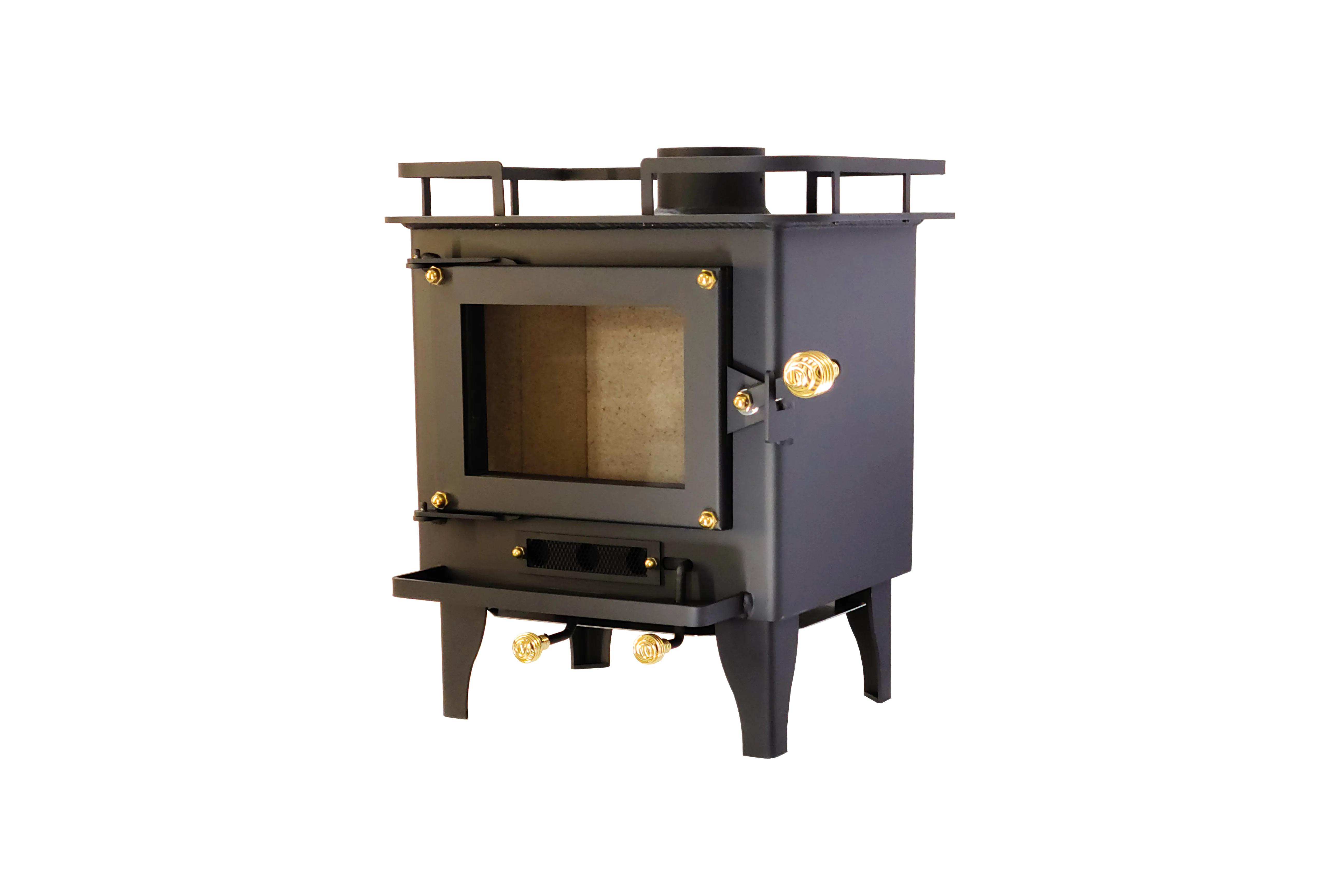 CB-1210-BL Grizzly Cubic Mini Wood Stove Black
