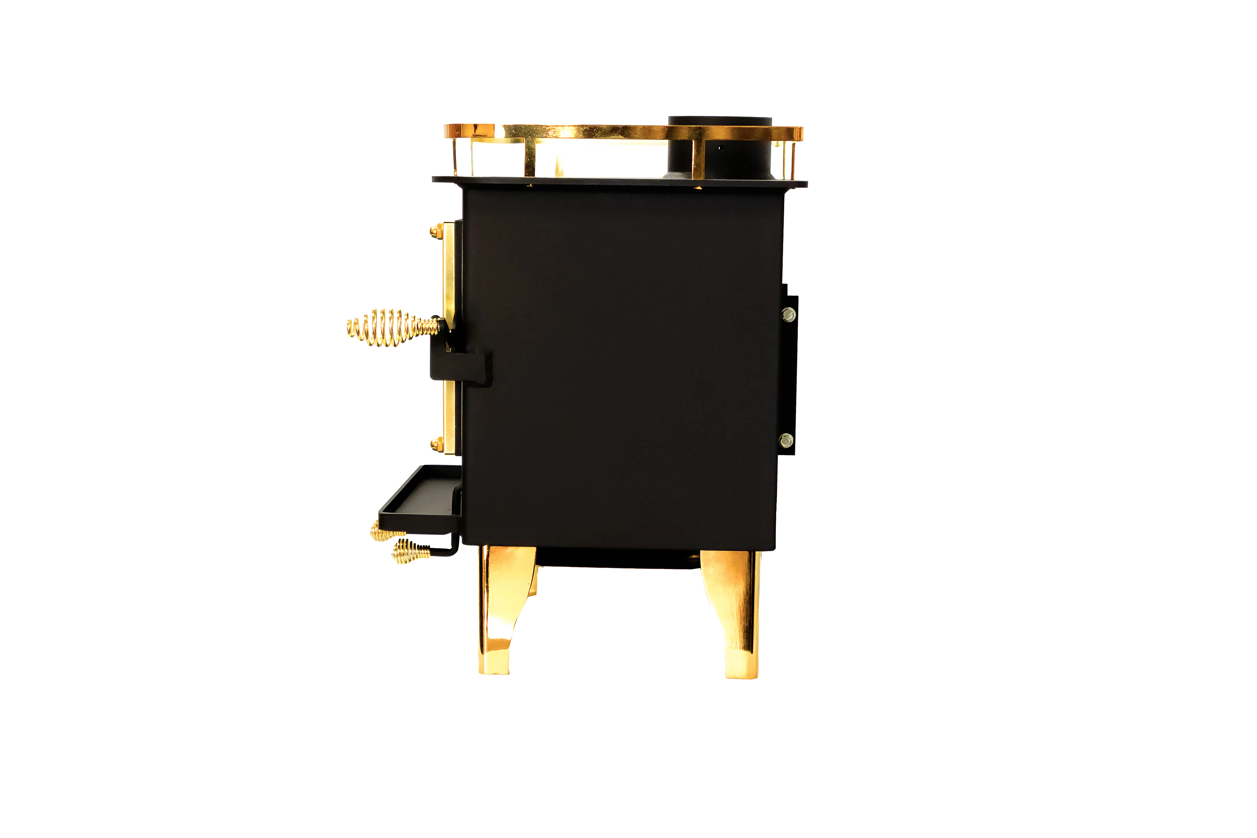 CB-1210-BR Grizzly Cubic Mini Wood Stove Brass