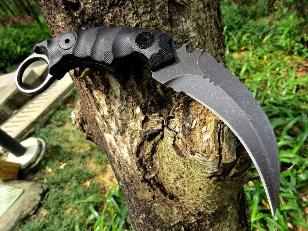 Ccanku C1691 Fixed Blade Knife D2 Steel G10 Handle 4 Inches,Outdoor Claw Knife,Camping EDC Tools, Kydex Sheaths … …