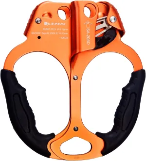 CE Hand Ascender,140kgs Rappelling Gear Equipment with Ergonomic Rubber Handle for Rock Climbing Tree Arborist, Climbing Rescue Caving, Mountaineering, 8~13MM Rope, 4kN,Right/Left Hand