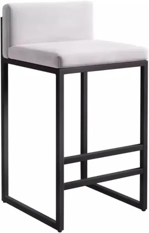Chairs, Square Seat with Backrest, Metal Legs and Footrest, Modern Upholstered Breakfast for Home Kitchen(C,H)