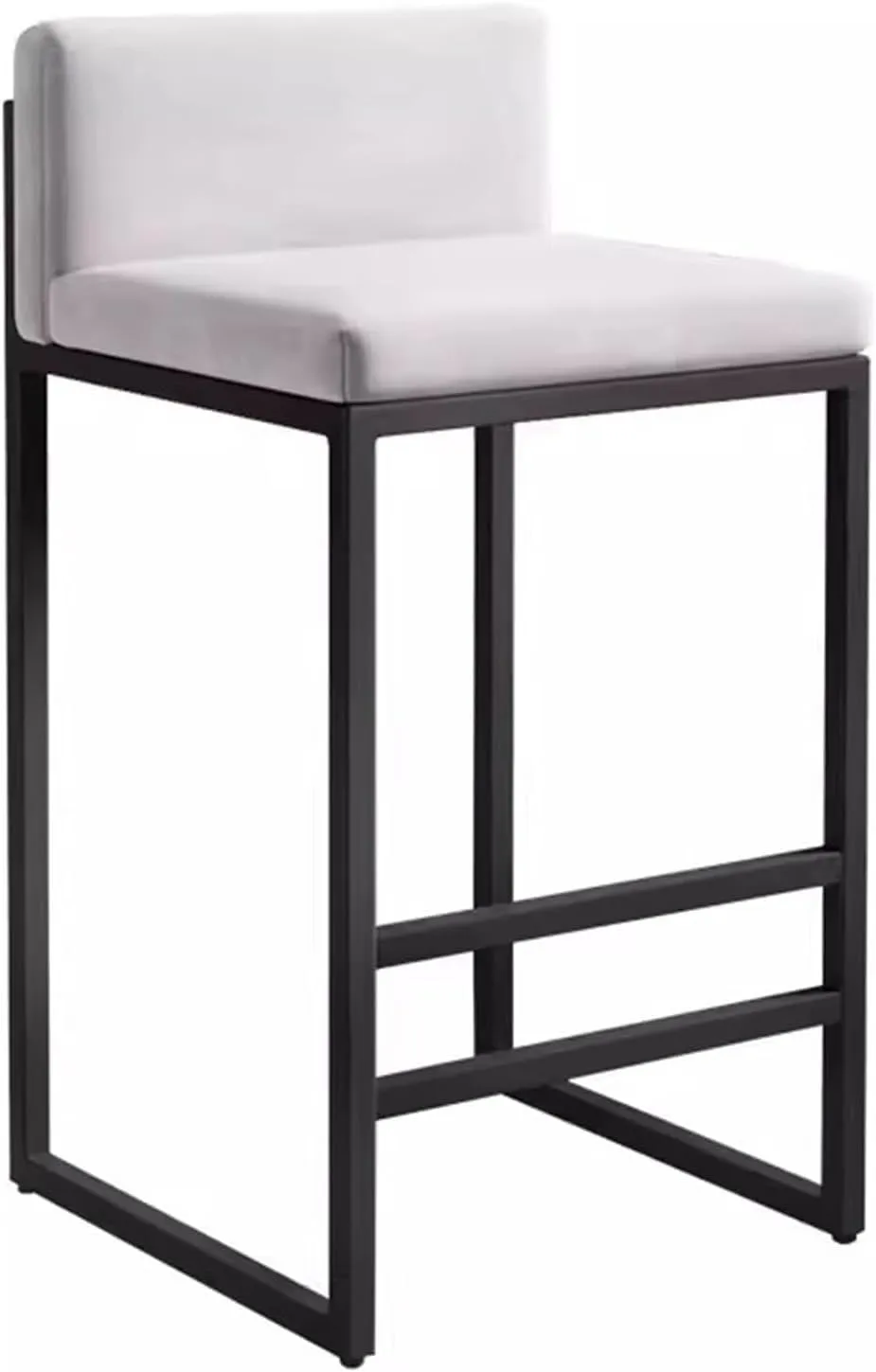 Chairs, Square Seat with Backrest, Metal Legs and Footrest, Modern Upholstered Breakfast for Home Kitchen(C,H)