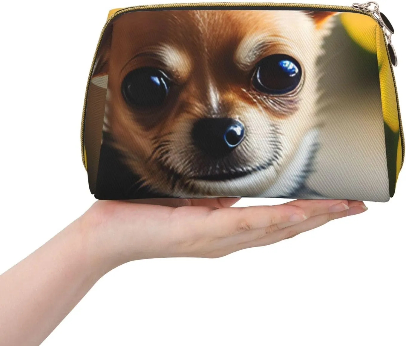 Chihuahua Dog 1 Toiletry Pouch, Travel-Friendly Makeup Organizer For Makeup Brushes, Lipsticks