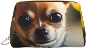 Chihuahua Dog 1 Toiletry Pouch, Travel-Friendly Makeup Organizer For Makeup Brushes, Lipsticks