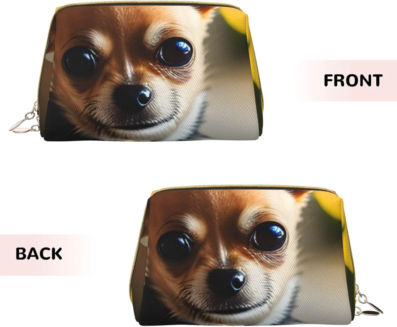 Chihuahua Dog 1 Toiletry Pouch, Travel-Friendly Makeup Organizer For Makeup Brushes, Lipsticks