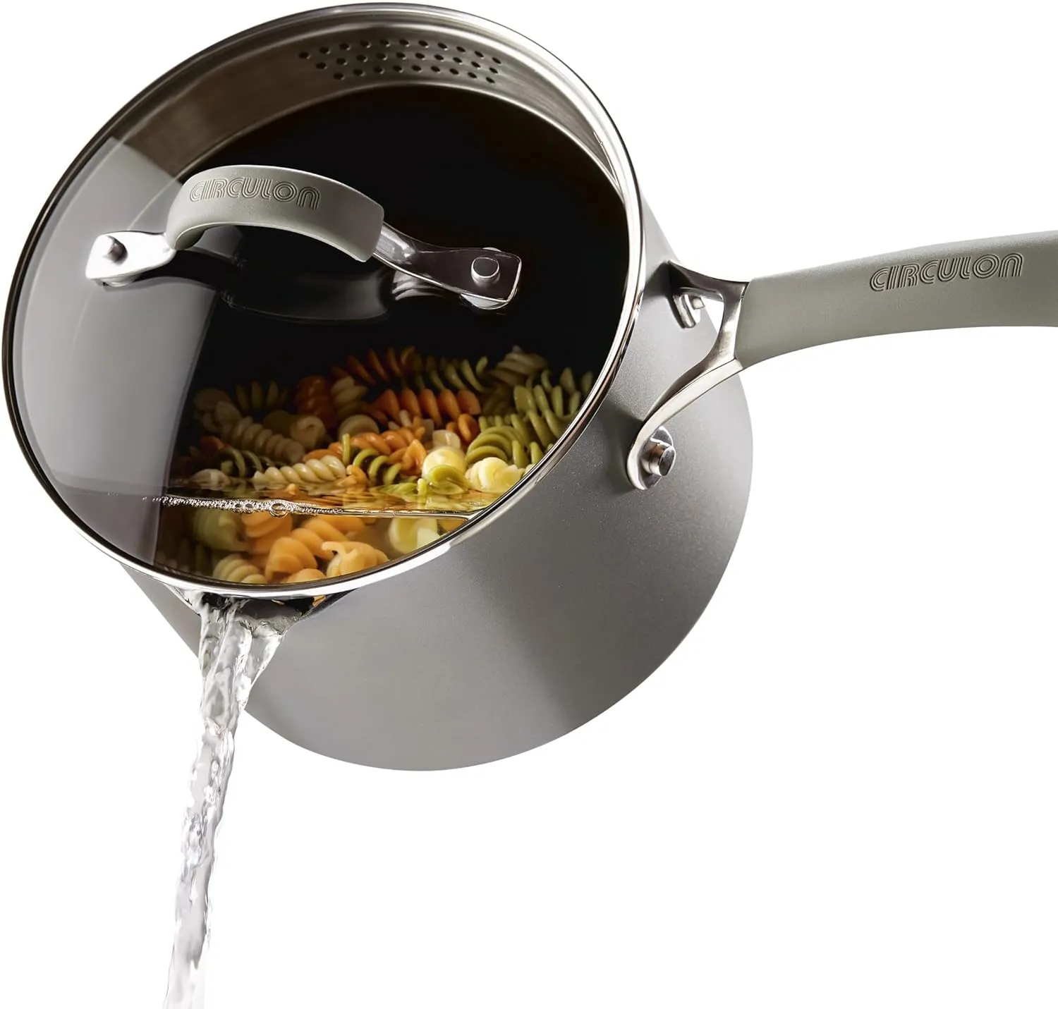 Circulon Elementum Hard Anodized Nonstick Cookware/Pots and Pans Set, 10 Piece, Gray