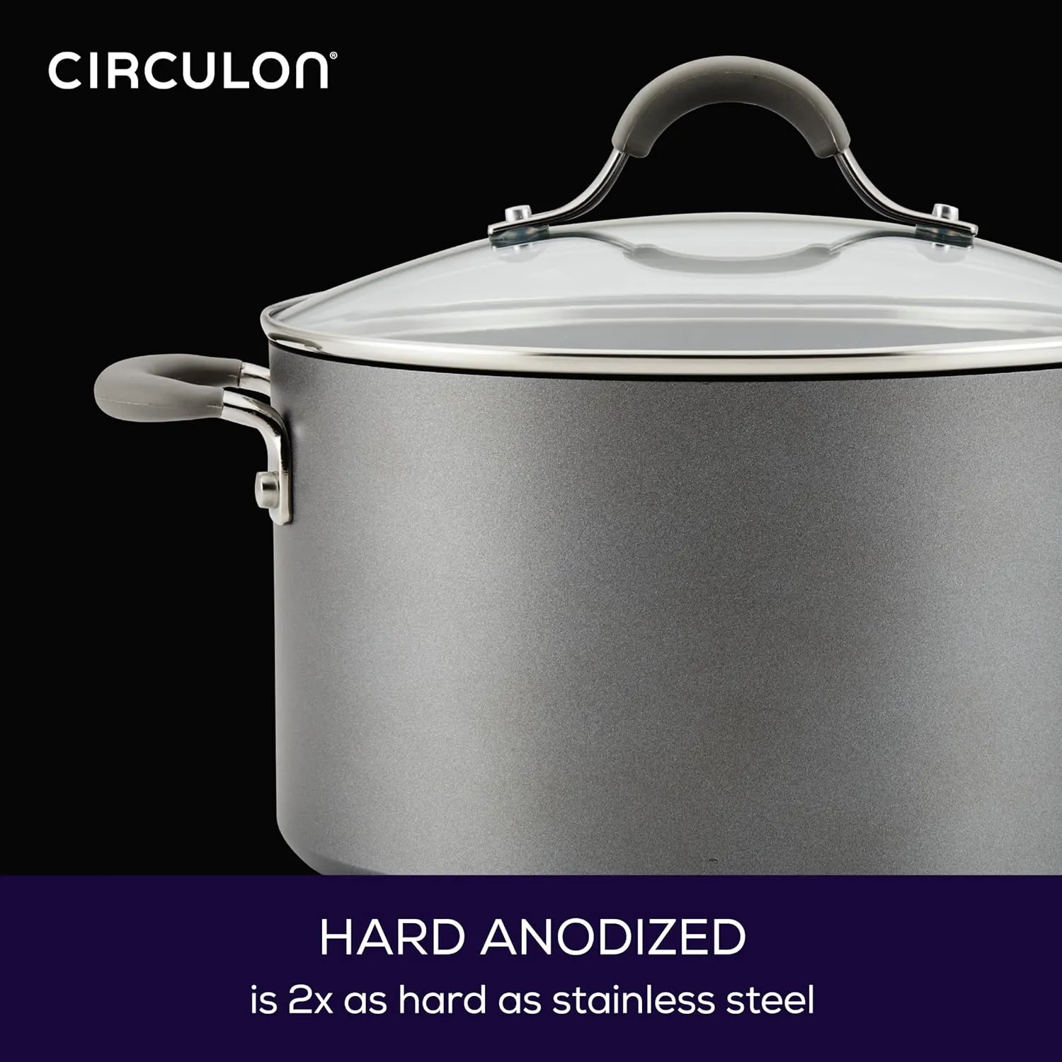 Circulon Elementum Hard Anodized Nonstick Cookware/Pots and Pans Set, 10 Piece, Gray