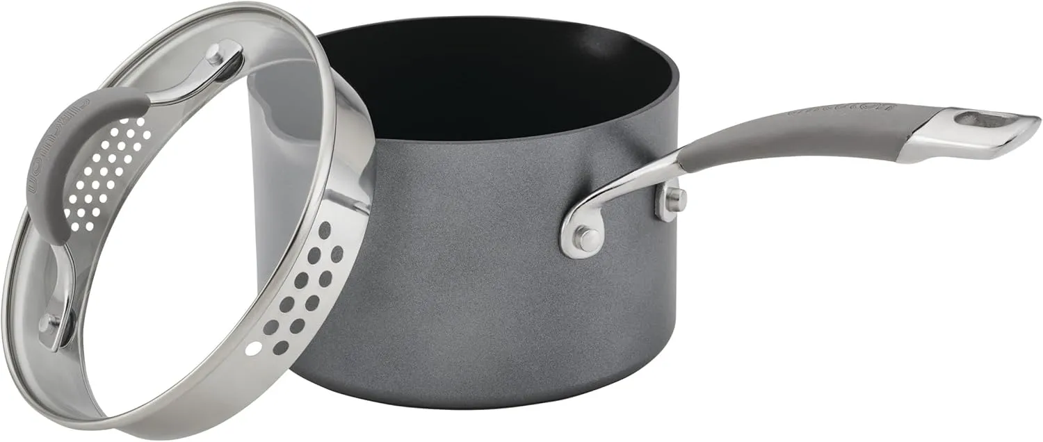 Circulon Elementum Hard Anodized Nonstick Cookware/Pots and Pans Set, 10 Piece, Gray