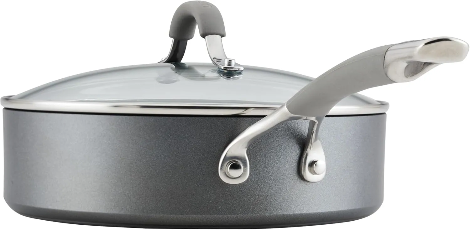 Circulon Elementum Hard Anodized Nonstick Cookware/Pots and Pans Set, 10 Piece, Gray