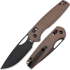 CJRB Acacia Pocket Knife, 3.21'' AR-RPM9 Steel Blade Folding Knife with Pocket Clip, Pocket Knife for Men with Crossbar Lock Sharp Camping Survival Hiking Knives, J1952 Brown