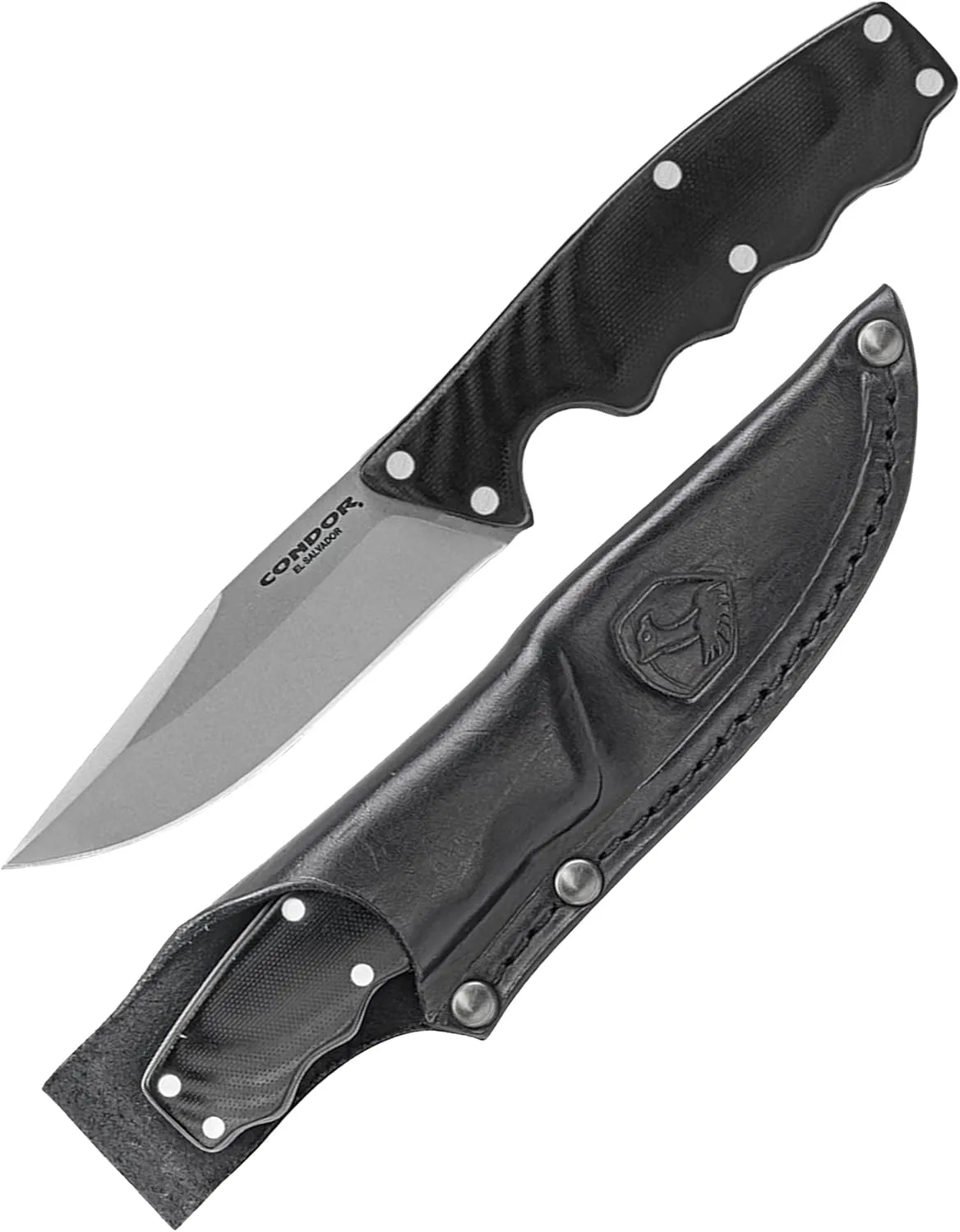 Condor Tool & Knife Credo Knife | Hunting Knife | Pocket Sized 420 HC Stainless Steel Full Tang Knife with Hand Crafted Welted Leather Sheath | Fixed Blade Hunting Knife | 3.53in Blade | 7.41oz