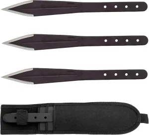 Condor Tool & Knife Dismissal Set of 3 Thrower - High Carbon Steel - Ballistic Nylon Sheath - Throwing Knife Set with Black Traction Powder Coating - 7in Blade - 32.1oz