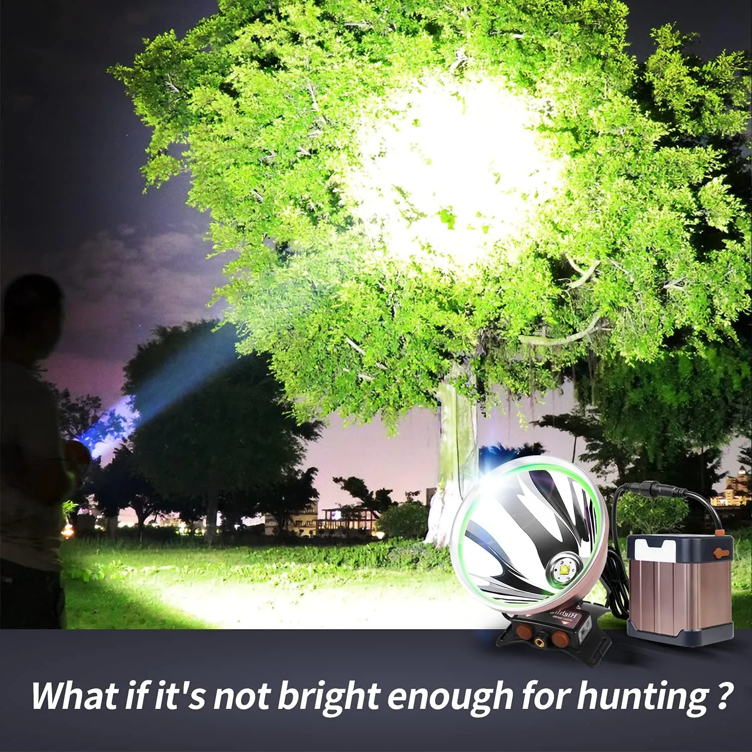Coon Hunting Lights High Power LED Headlamp Super Bright High Lumens 22000mAh Rechargeable Headlight Waterproof Head Spotlight Torch for Fishing Camping