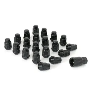 Corvette Lug Nuts and Wheel Locks Set - Black for 1997-2019 C5, C6, C7, Z06, ZR1, Grand Sport