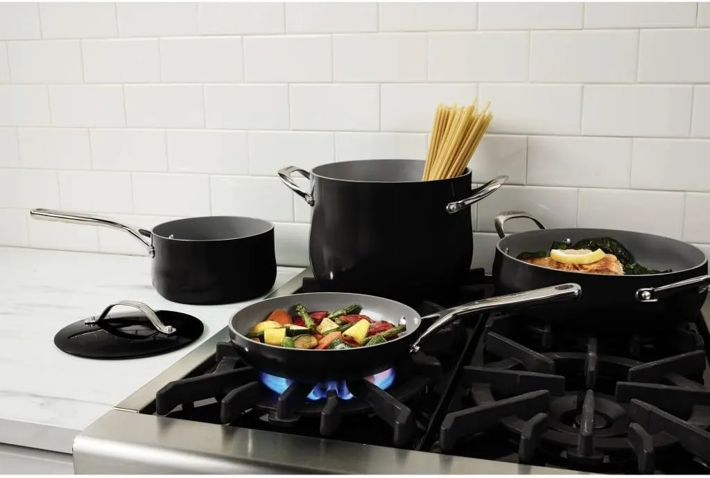 Cuisinart Culinary Collection 12-Piece Pots and Pans Set, PURELYCERAMIC Nonstick, Black