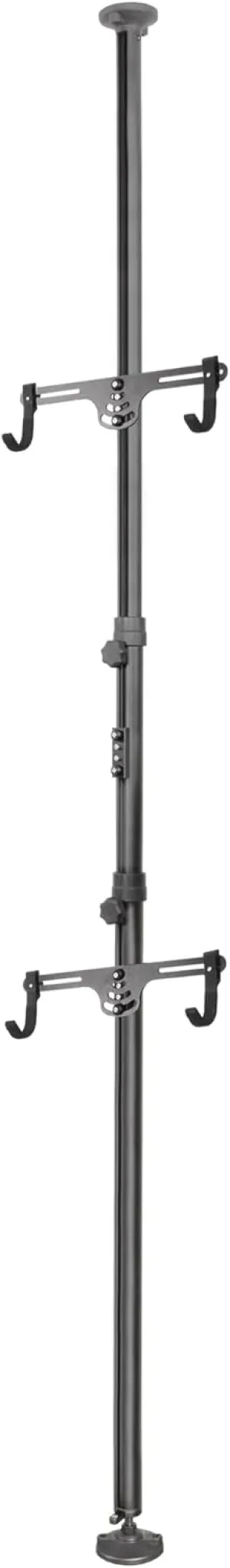 CyclingDeal Floor to Ceiling 2 Bike Storage Stand - Dual Hanger Gravity Hook Parking Rack Pole Stand for Storing Bicycles in Garages or Apartments - Height up to 10'10"