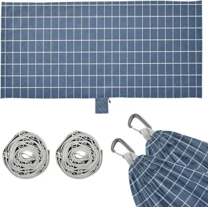 Dark Blue Grid Camping Hammock Single Portable Hammocks 330 lbs Capacity with 2 Tree Straps and Attached Carry Bag,Perfect for Outdoor,Indoor,Beach,Camping,Travel