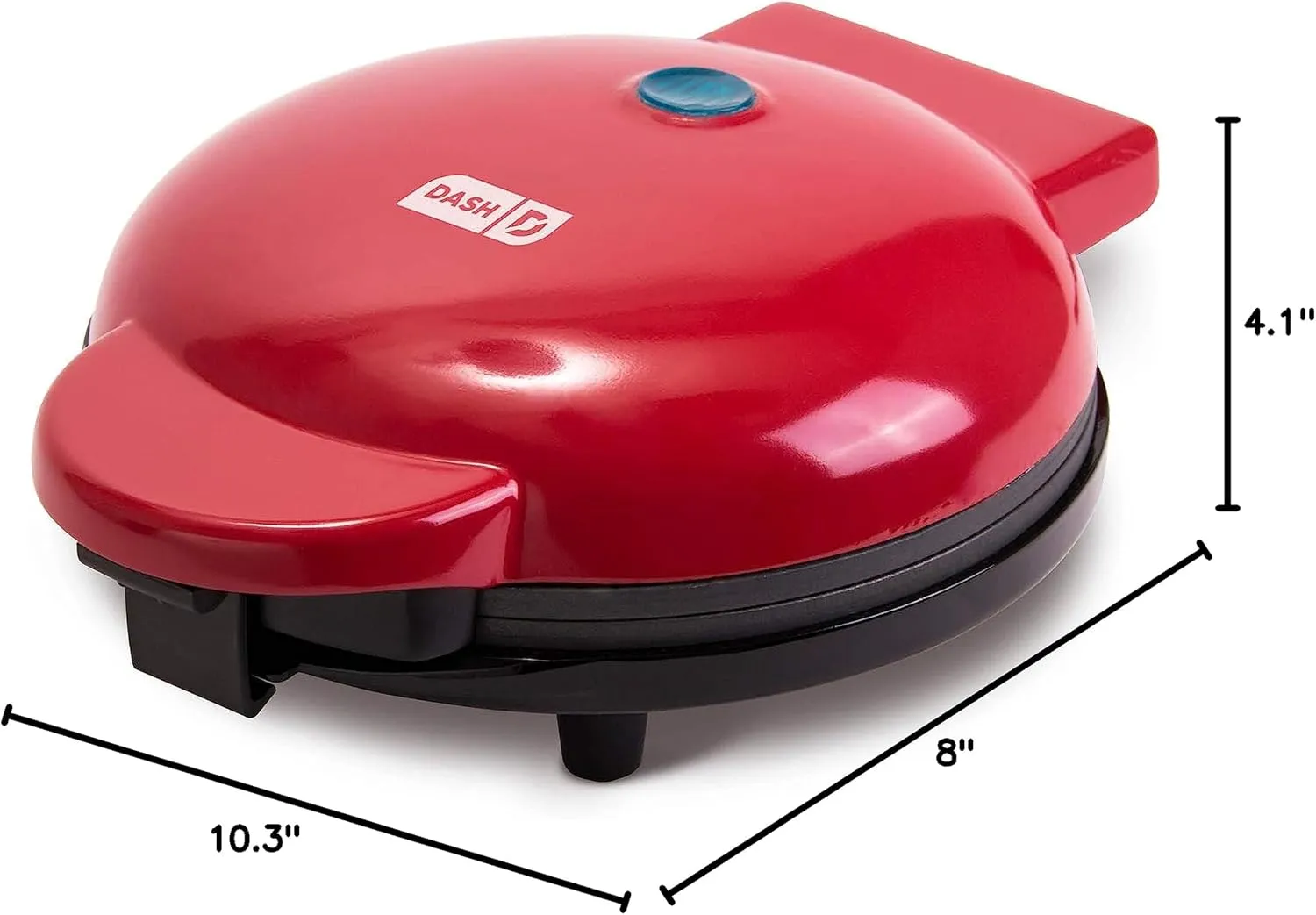 DASH 8” Express Electric Round Griddle for for Pancakes, Cookies, Burgers, Quesadillas, Eggs & other on the go Breakfast, Lunch & Snacks - Red