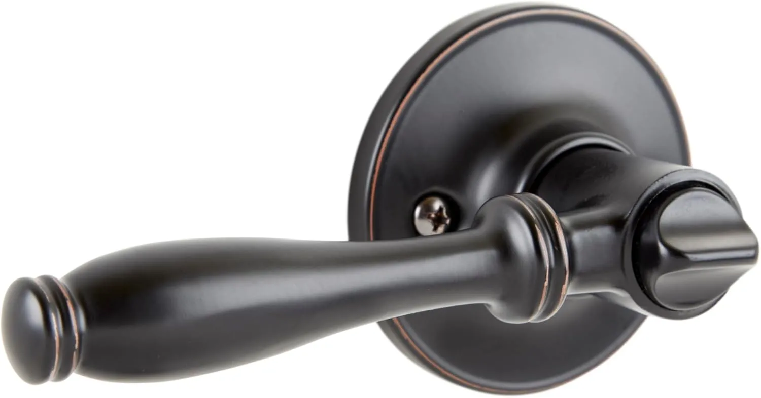 Delaney Callan Hardware Silona Entry Door Lever, Fits Doors 1-3/8 to 1-3/4 in. Thick, Edged Oil-Rubbed Bronze Finish–Reversible Handed Decorative Lever–Easy to Install