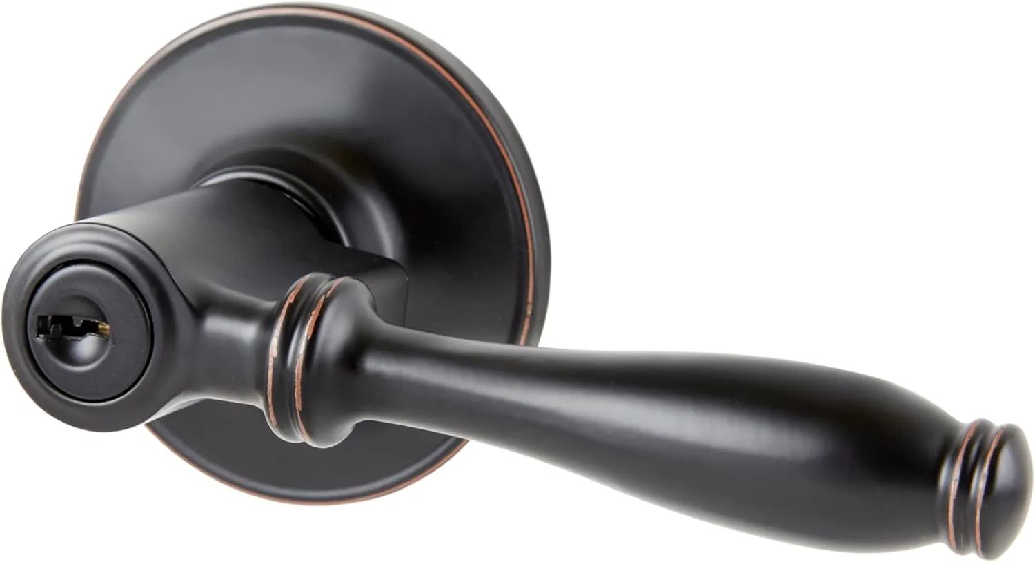 Delaney Callan Hardware Silona Entry Door Lever, Fits Doors 1-3/8 to 1-3/4 in. Thick, Edged Oil-Rubbed Bronze Finish–Reversible Handed Decorative Lever–Easy to Install