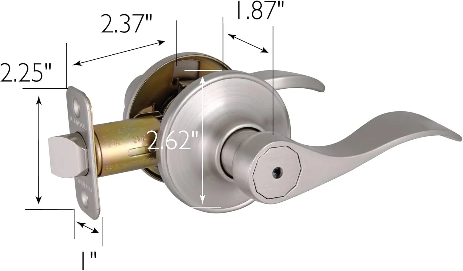 Design House Springdale Privacy Door Lever for Bedrooms and Bathrooms, Fits Standard Doors, Satin Nickel, 700492
