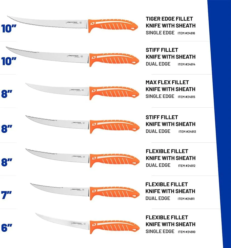 Dexter Outdoors Dextreme Dual Edge 7" Flexible Fillet Knife | Includes Sheath