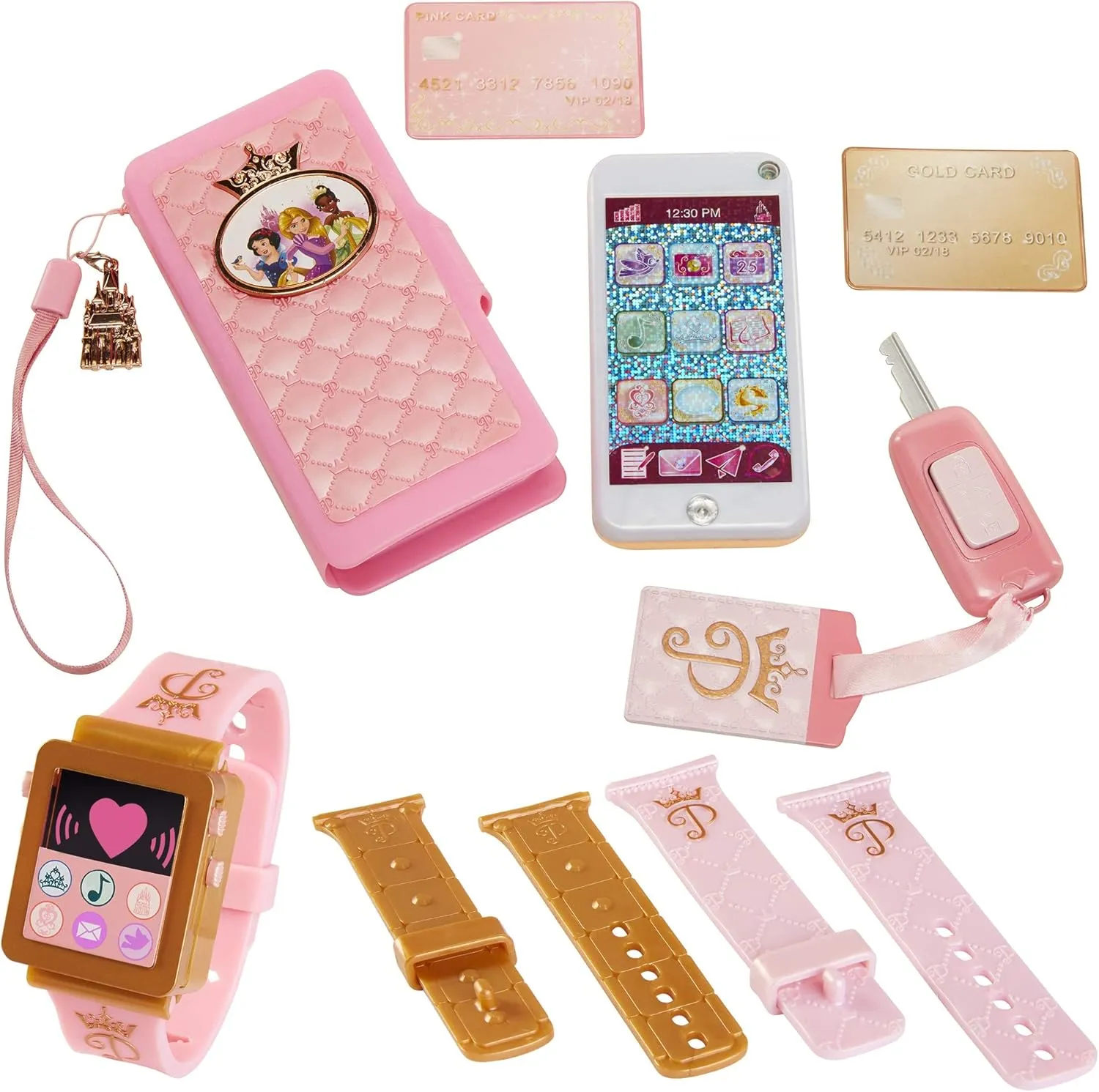 Disney Princess Style Collection Role Play Set with Toy Smartphone and Watch for Girls [Amazon Exclusive]