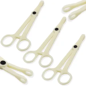 Disposable Piercing Clamps 25Pcs Piercing Forceps Rounded Slotted Septum Clamps Septum Forceps for Lip Labret Eyebrow Navel Tongue Belly Ear Nose Piercing Kit Piercing Tools