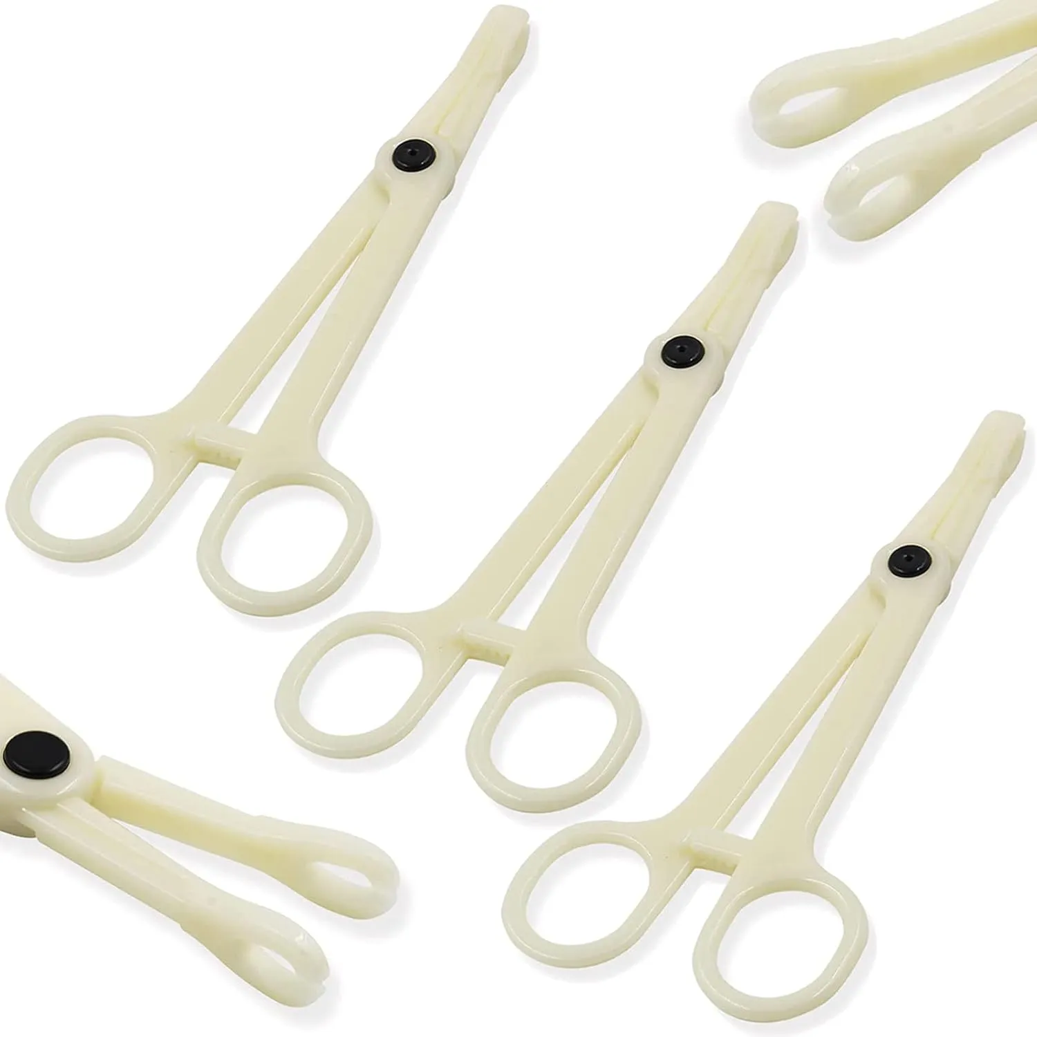 Disposable Piercing Clamps 25Pcs Piercing Forceps Rounded Slotted Septum Clamps Septum Forceps for Lip Labret Eyebrow Navel Tongue Belly Ear Nose Piercing Kit Piercing Tools