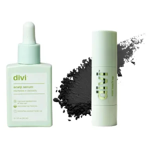 Divi Scalp Rescue Kit – 30ml Scalp Serum & Root Touch-Up – Conceal Roots, Greys, and Thinning Areas – Black
