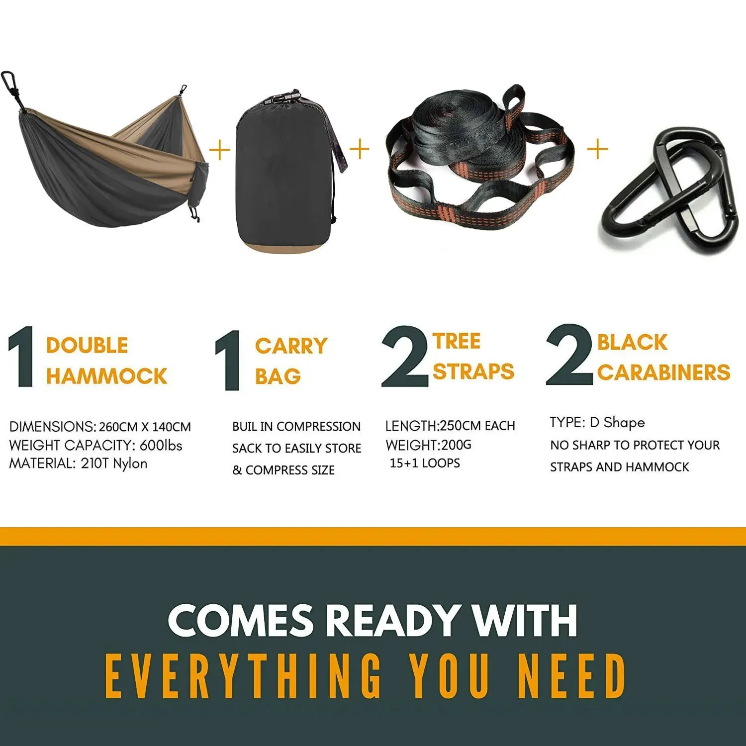 Double Person outdoor Parachute Hammock & Straps