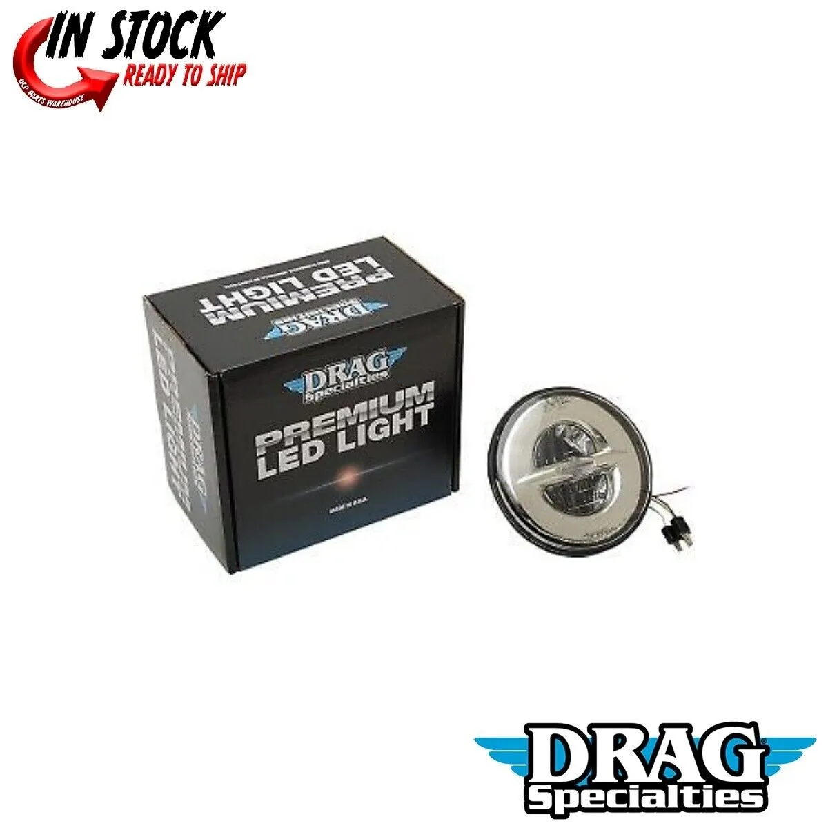 Drag Specialties 2001-1542 Chrome 7" Reflector Style LED Headlamp ONLY