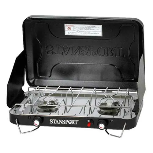 Dual Burner Propane Stove w/ Piezo Igniter