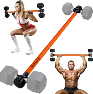 Dumbbell Converter, Convert Dumbbells to Barbell Set, Weight Bar for Bench Presses, Squats, Hip Thrust, Deadlifts, Home Weightlifting and Strength Training, Up to 300lbs, Versatile Home Gym Equipment