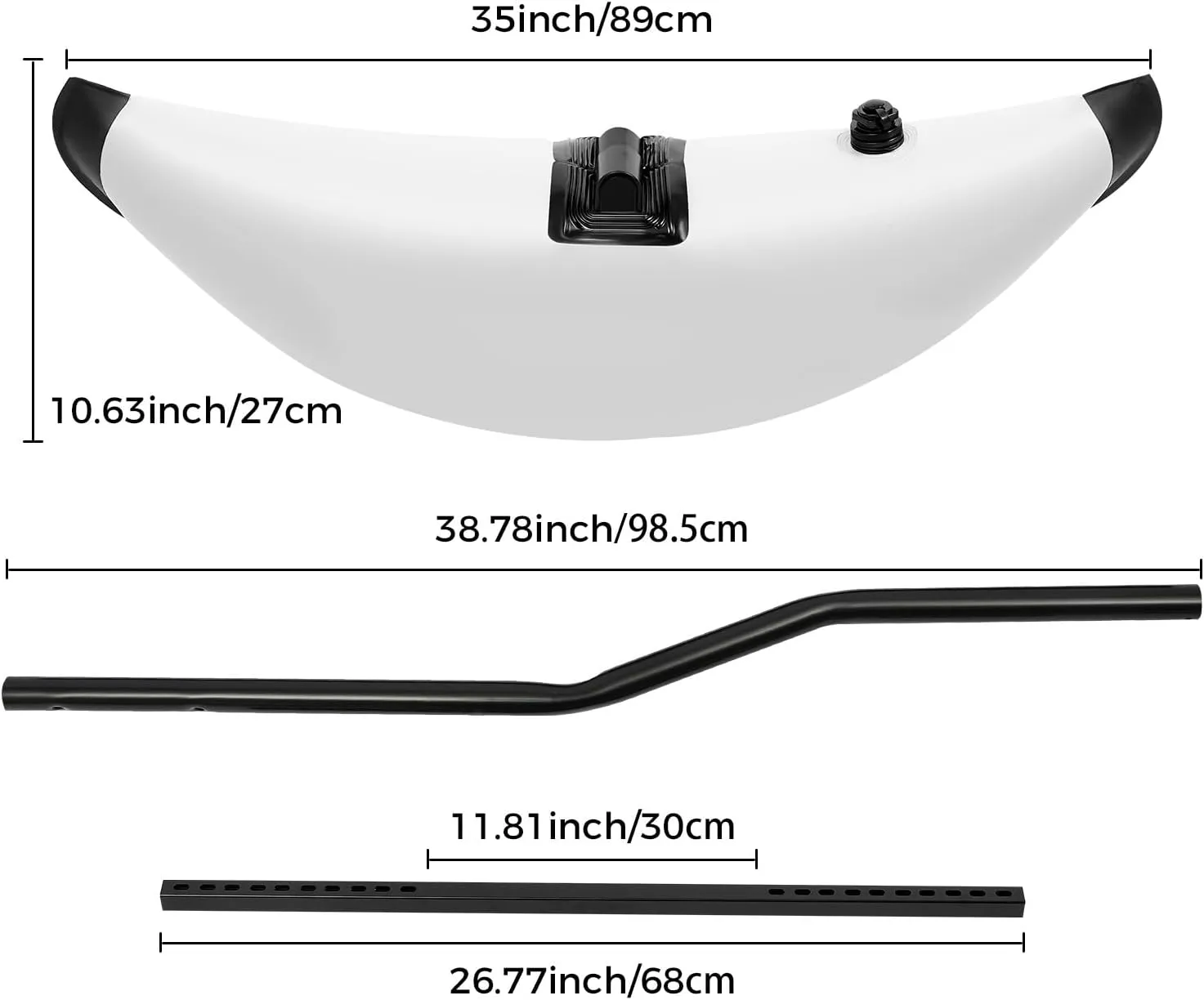 DYRABREST 2pcs Kayak Stabilizer, Kayak Stabilization Outrigger Kayak PVC Inflatable Outrigger Float with Sidekick Arms Rod Boat Fishing Standing Float Stabilizer System Set