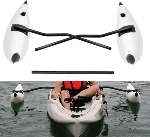 DYRABREST 2pcs Kayak Stabilizer, Kayak Stabilization Outrigger Kayak PVC Inflatable Outrigger Float with Sidekick Arms Rod Boat Fishing Standing Float Stabilizer System Set
