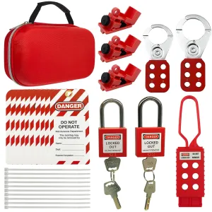 Electrical Lockout Tagout Kit -Lock Out Tag Kits for OSHA Compliance with Hasps,Universal Circuit Breaker Locks, Loto Tags,Safety Padlock(2 Keys Per Lock) for Safe Electrical Lockouts