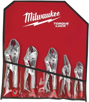 EMBER & VALOR 48-22-3695 Fits for Milwaukee 5-Pc. Torque Lock Locking Pliers Set, milwaukee locking pliers. milwaukee vice grips., ‎Large, Red
