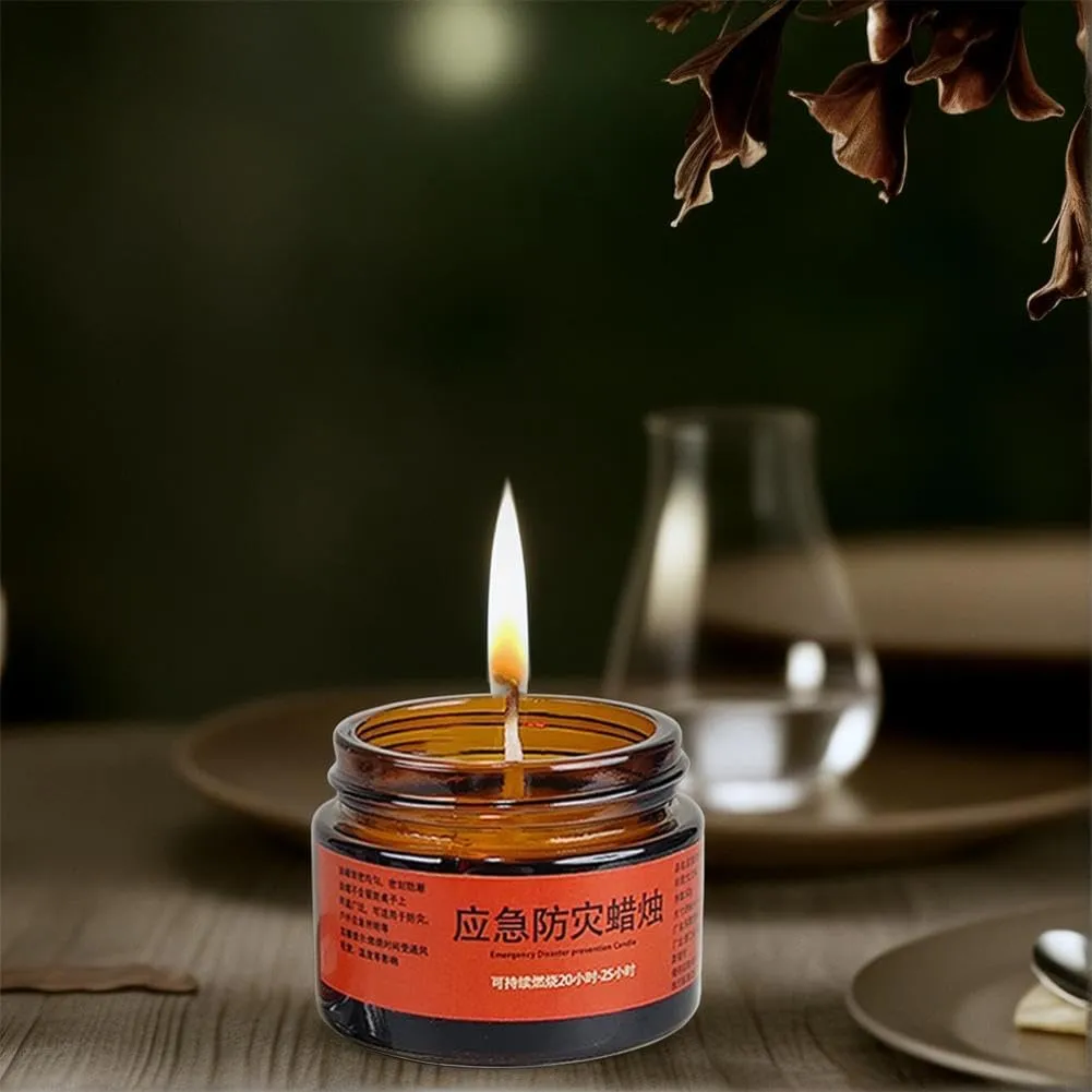Emergency Survival Candles - Long Lasting Survival Candles, Long-Lasting Soy Wax, Power Outage & Disaster Prep, Odorless Emergency Candle for Camping & Home