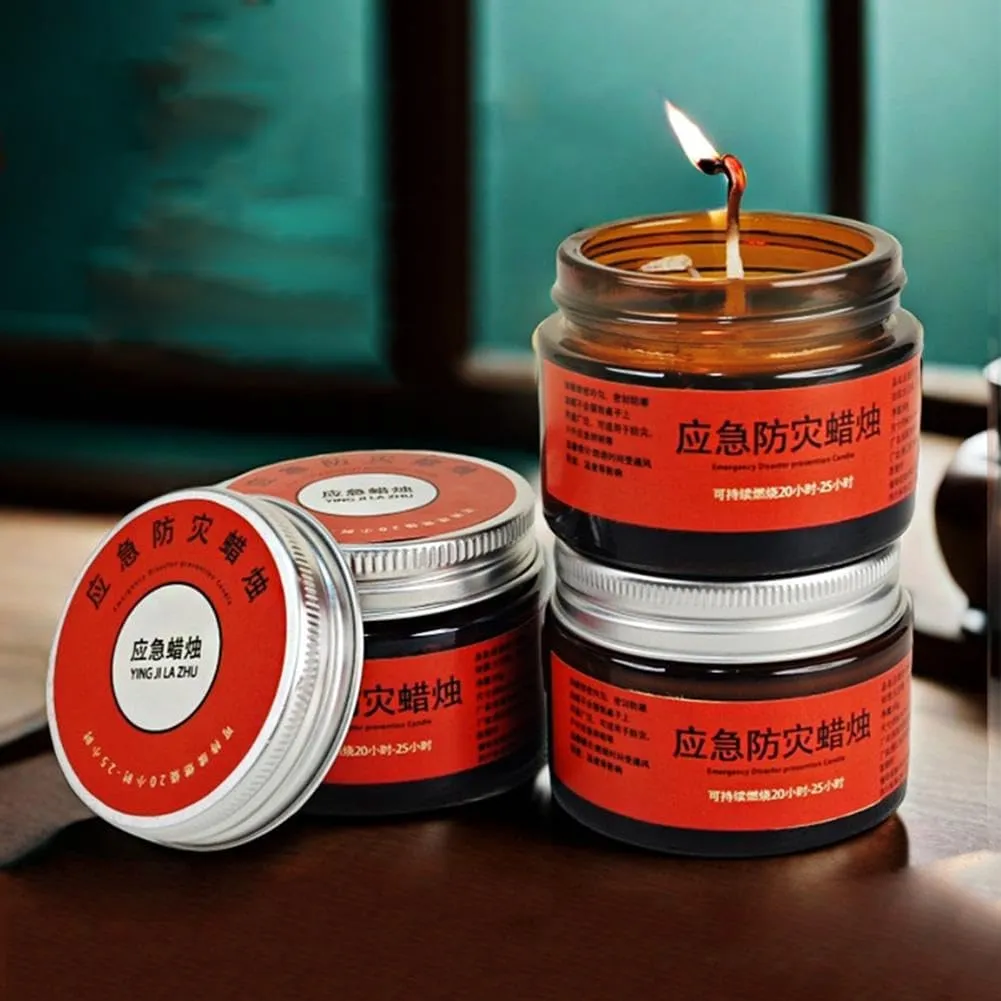 Emergency Survival Candles - Long Lasting Survival Candles, Long-Lasting Soy Wax, Power Outage & Disaster Prep, Odorless Emergency Candle for Camping & Home