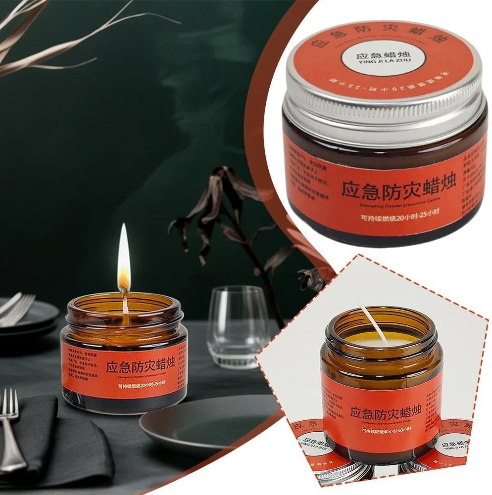 Emergency Survival Candles - Long Lasting Survival Candles, Long-Lasting Soy Wax, Power Outage & Disaster Prep, Odorless Emergency Candle for Camping & Home