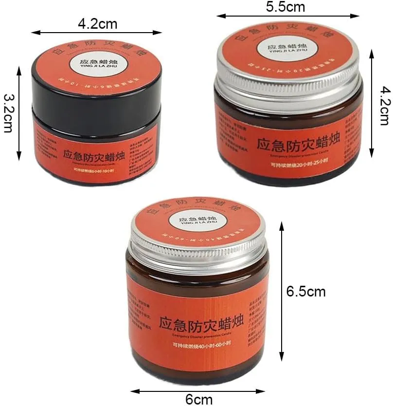 Emergency Survival Candles - Long Lasting Survival Candles, Long-Lasting Soy Wax, Power Outage & Disaster Prep, Odorless Emergency Candle for Camping & Home