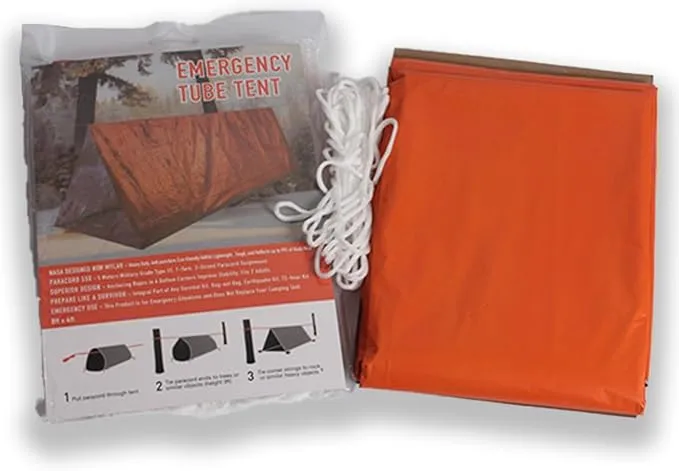 Emergency Thermal Tent - Reflective Mylar, Fits 2 Adults, Waterproof Tube Tent for Survival, Camping, and Outdoor Activities Thermal Sleeping Bag