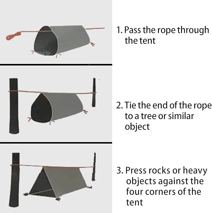 Emergency Thermal Tent - Reflective Mylar, Fits 2 Adults, Waterproof Tube Tent for Survival, Camping, and Outdoor Activities Thermal Sleeping Bag