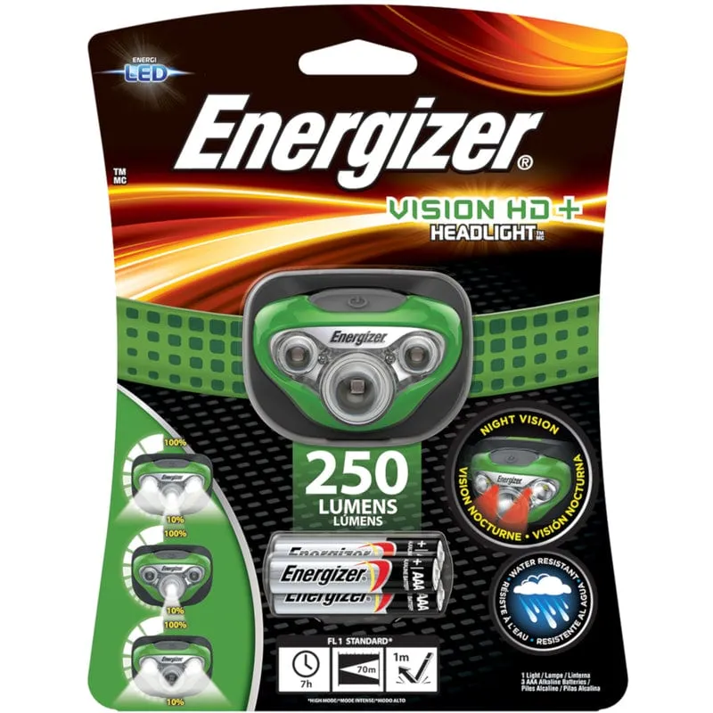 Energizer Vision HD   250 lm Green LED Headlight AAA Battery
