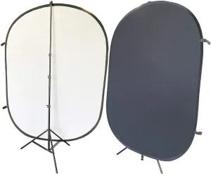 ePhotoInc Reversible Black and White Cotton Photography Background 2-in-1 Collapsible Background Panel, RE2010BW