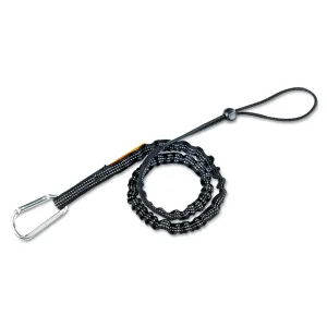 ergodyne® Squids 3100 Lanyard with Aluminum Carabiner   Cinch-Loop, 10 lb Max Working Capacity, 35" to 45" Long, Black