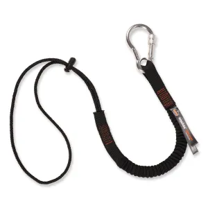 ergodyne® Squids 3105 Tool Lanyard with Aluminum Carabiner   Cinch-Loop, 15 lb Max Working Capacity, 32" to 48" Long, Black, 10/Pack