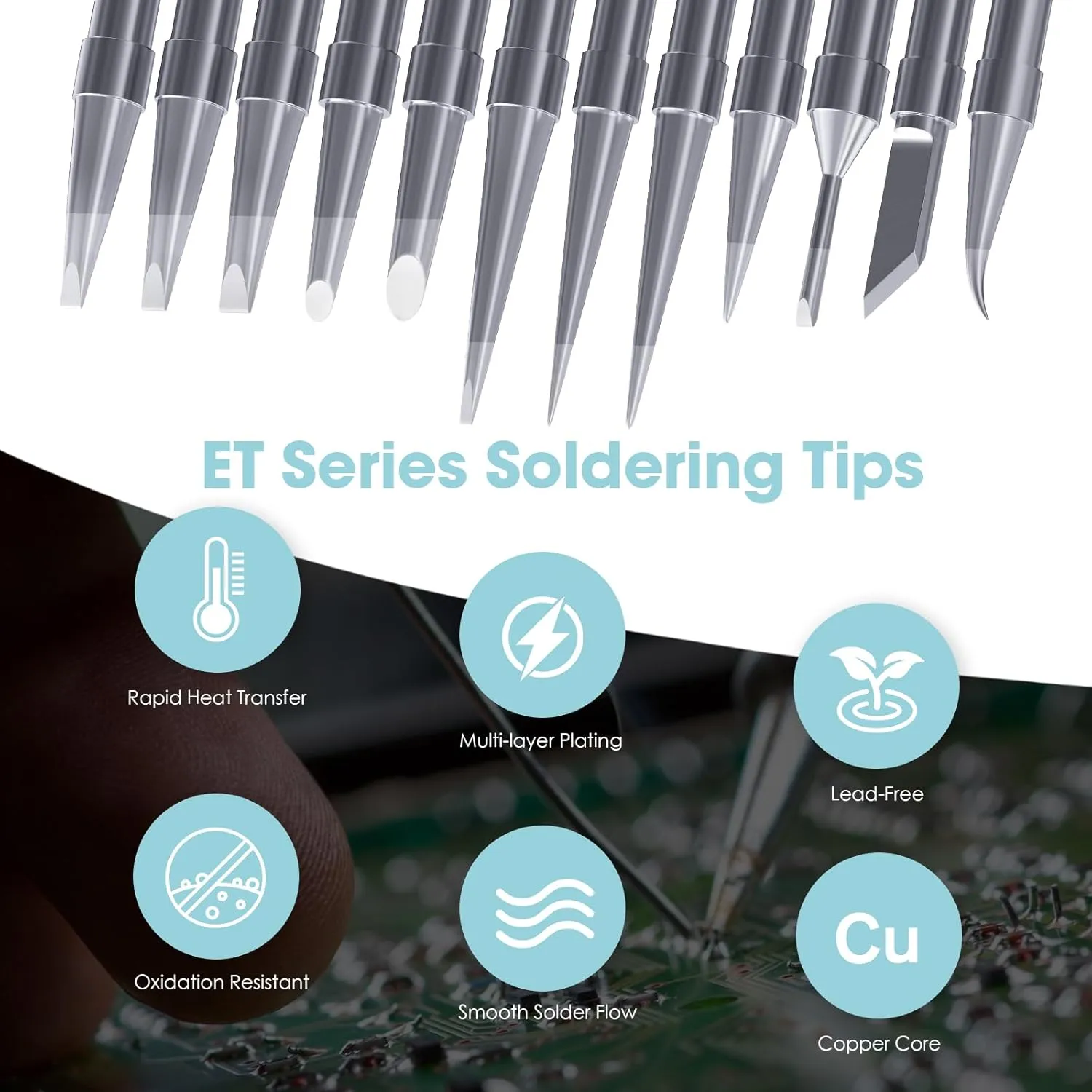 ET Soldering Iron Tips for Weller WE1010NA WE1010EDU WES51/50 WESD51 WCC101 PES51/50 WEP70 LR21 and More Soldering Stations/Irons – Replacement Solder Tips for Weller Welding Equipment